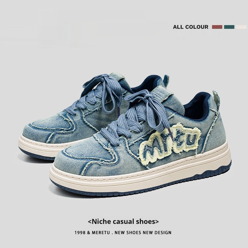 Denim Breathable Thick-soled Ins Trendy Casual Retro Canvas Shoes