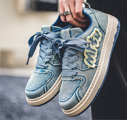 Denim Breathable Thick-soled Ins Trendy Casual Retro Canvas Shoes